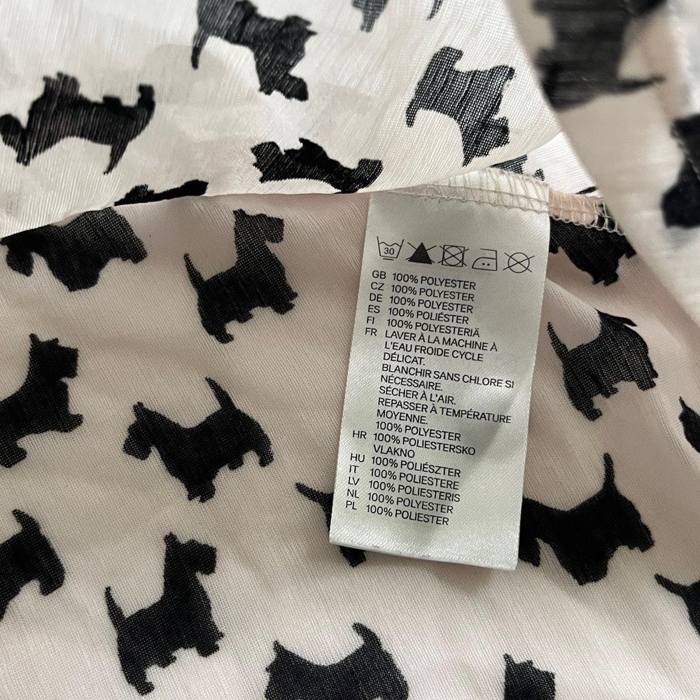H&M Divided Top Small Cream & Black Scottie Dog Peter Pan Collar Y2K Indie - Picture 5 of 8